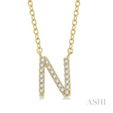 10K Gold "N" Diamond Initial Necklace
